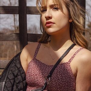 Red floral sun dress